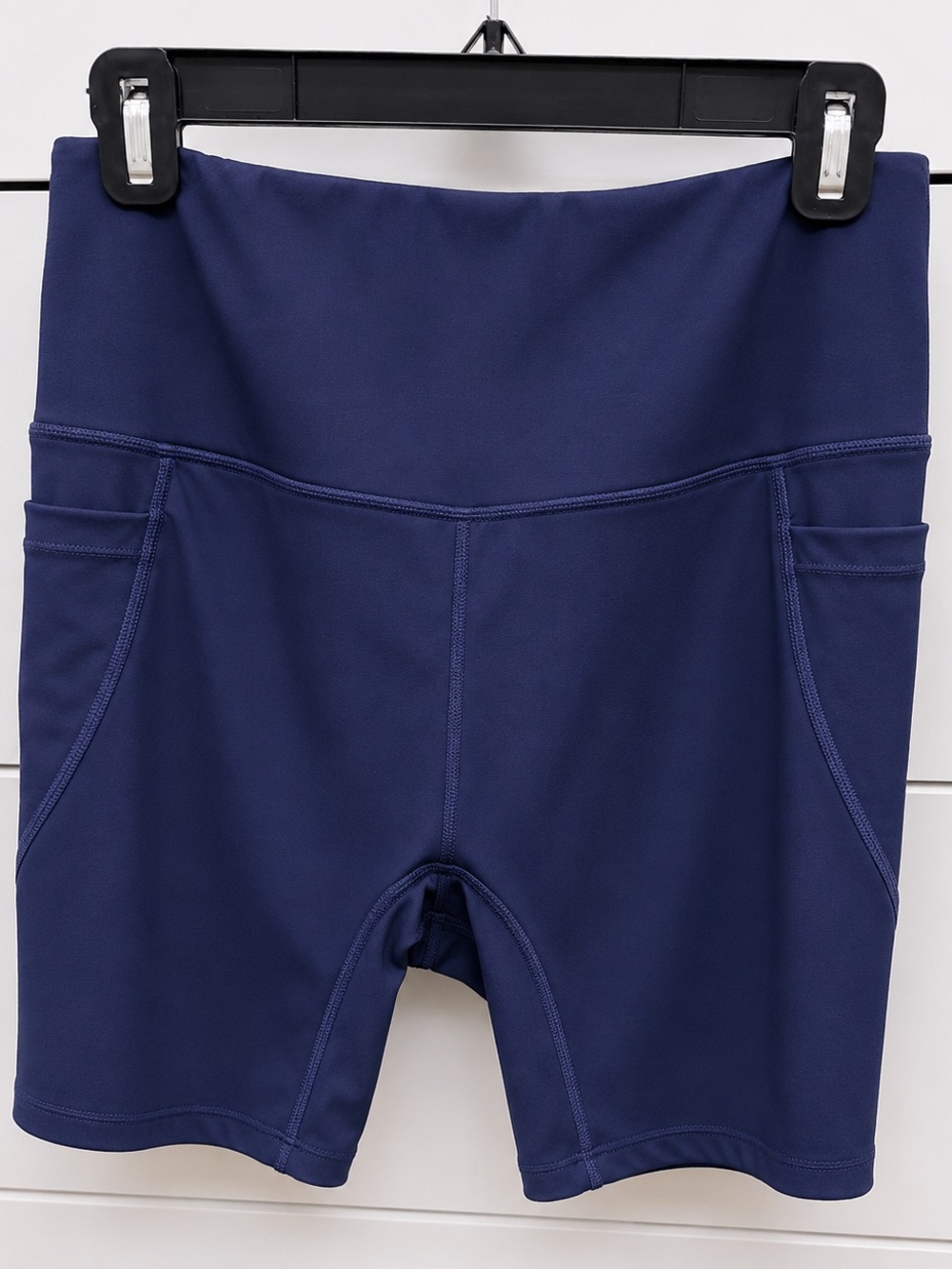 WILLIT Navy Swim Shorts Women XL High Waisted  Swim Bike Shorts Pockets EUC